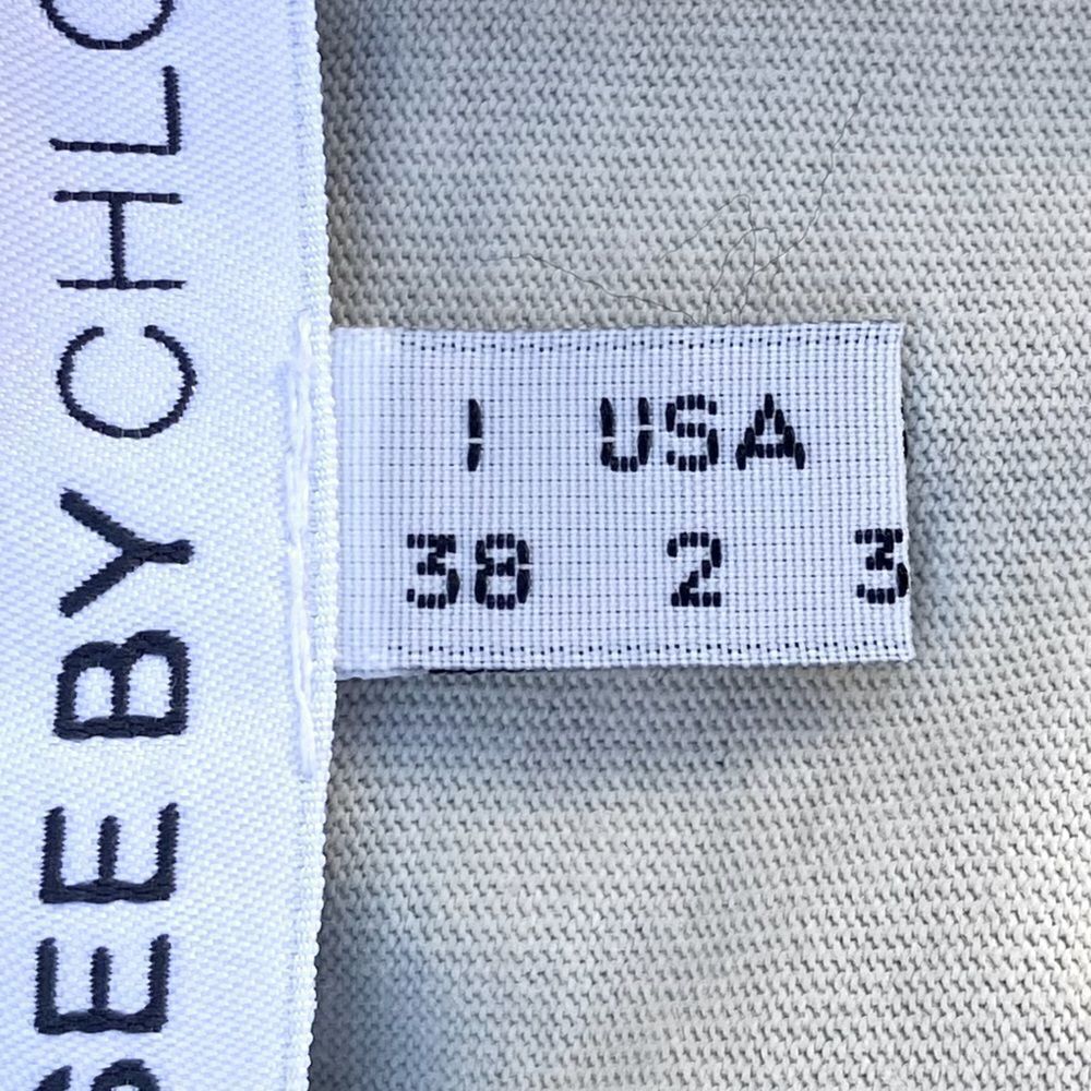 Rare See by Chloe Logo Light Gray Graphic Mini Dress w/Bell Sleeves. XS (2) EUC - Picture 5 of 5